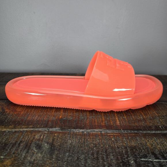 Tory Burch Bubble Jelly Womens Size 10 Big Logo Beach Sandal Slides Pink - Picture 5 of 10